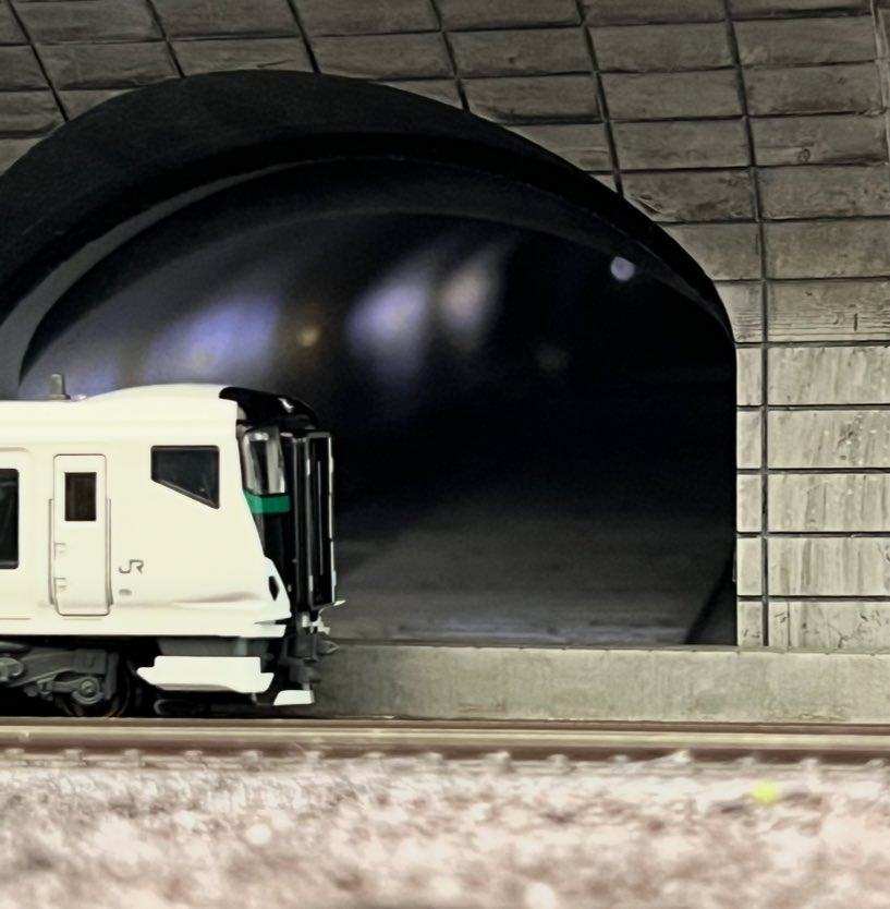 トンネル内に入線する列車